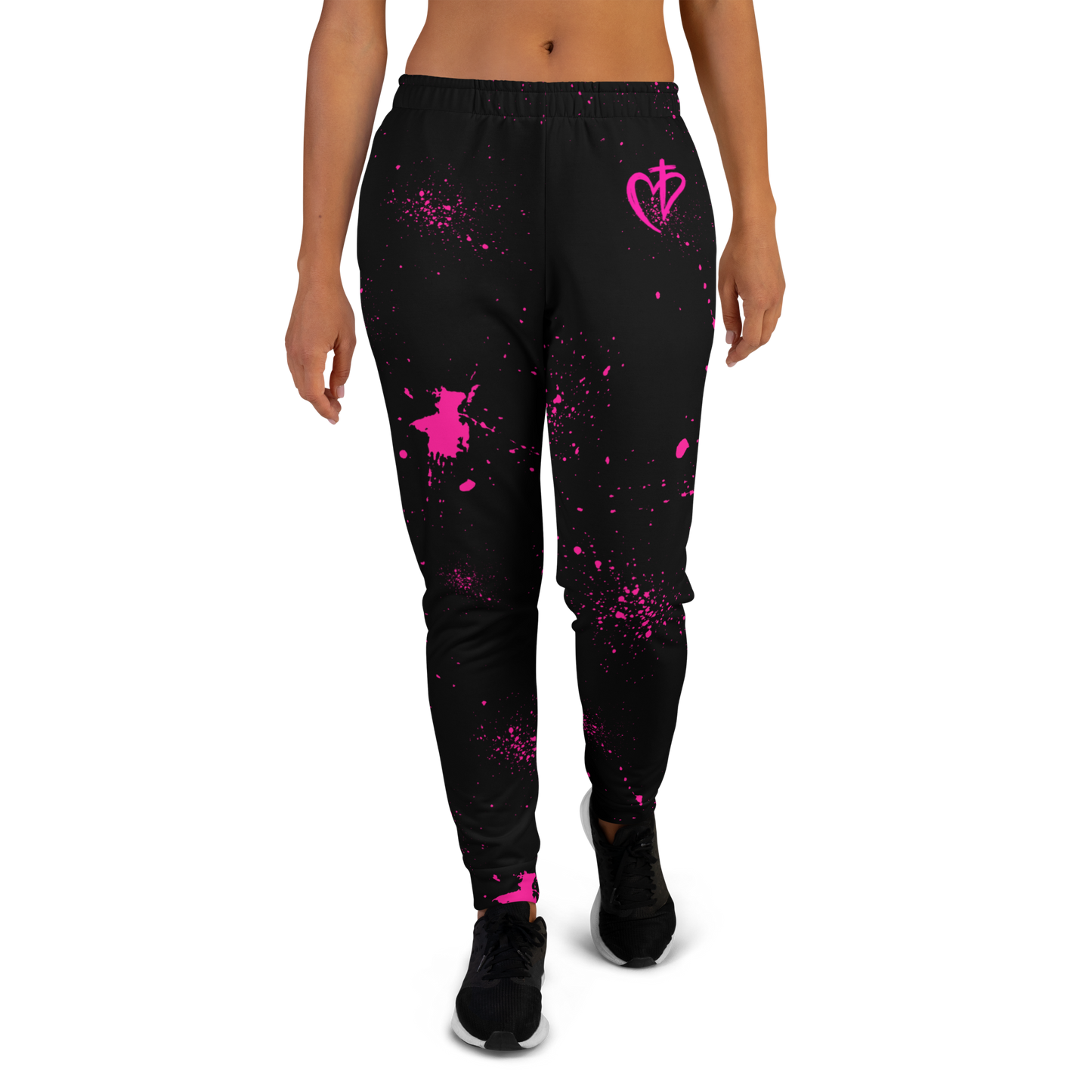 Black & Pink Splatter Women's Joggers