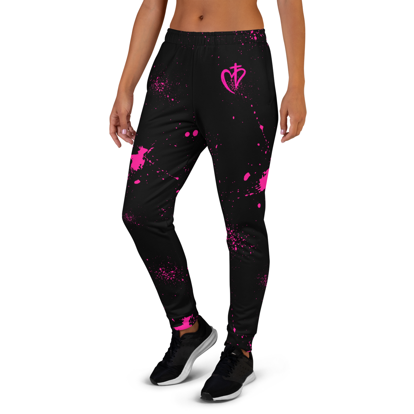 Black & Pink Splatter Women's Joggers