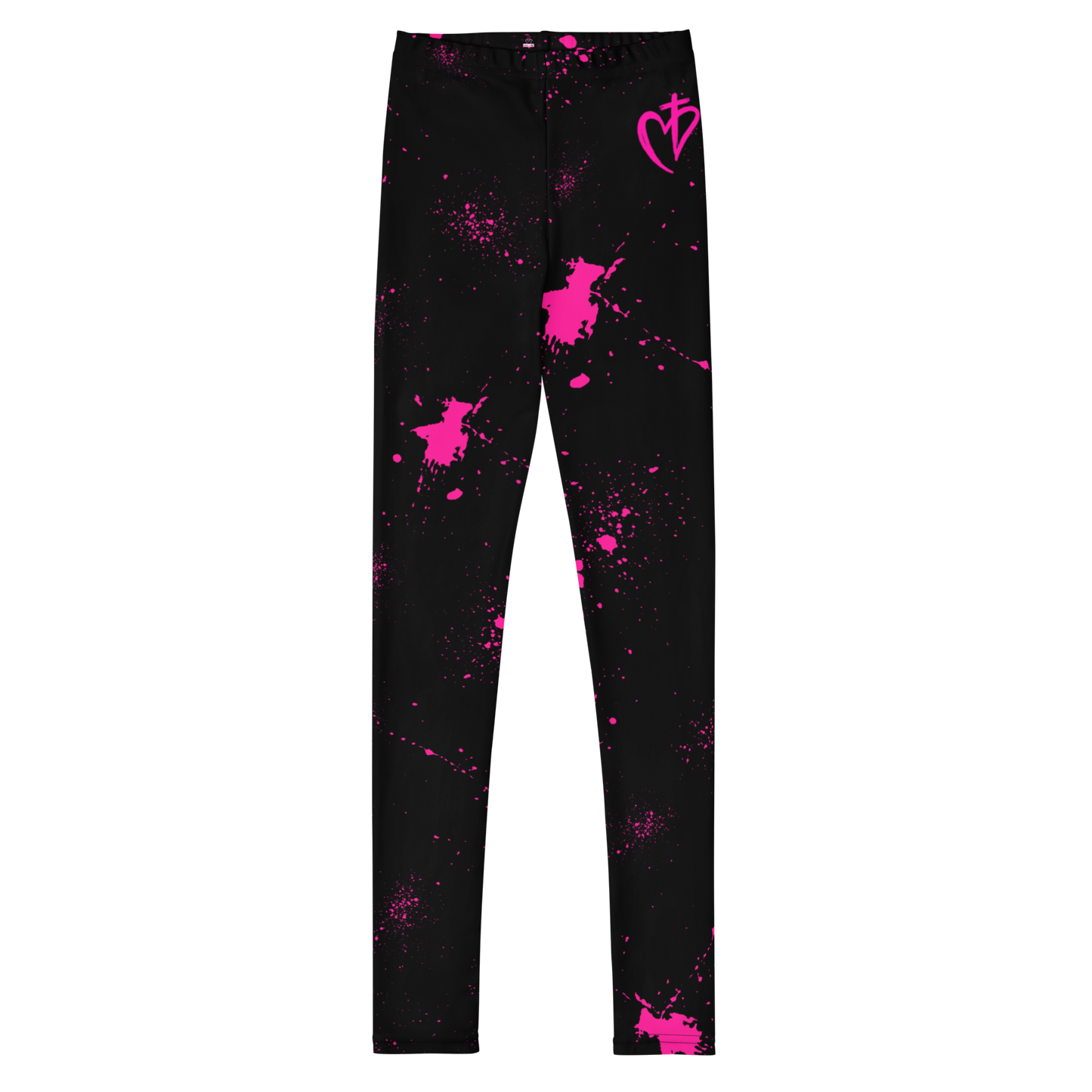 Black & Pink Splatter Leggings (youth)