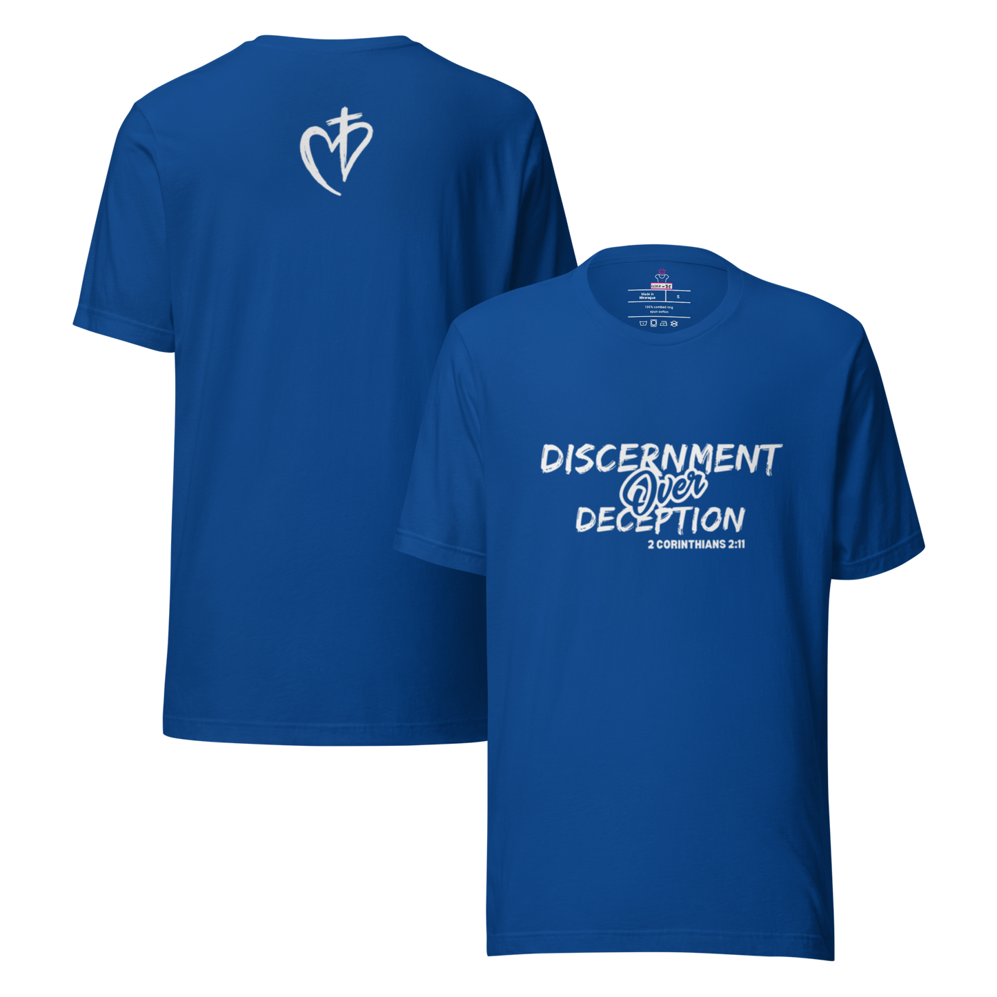 Discernment Royal Tee white