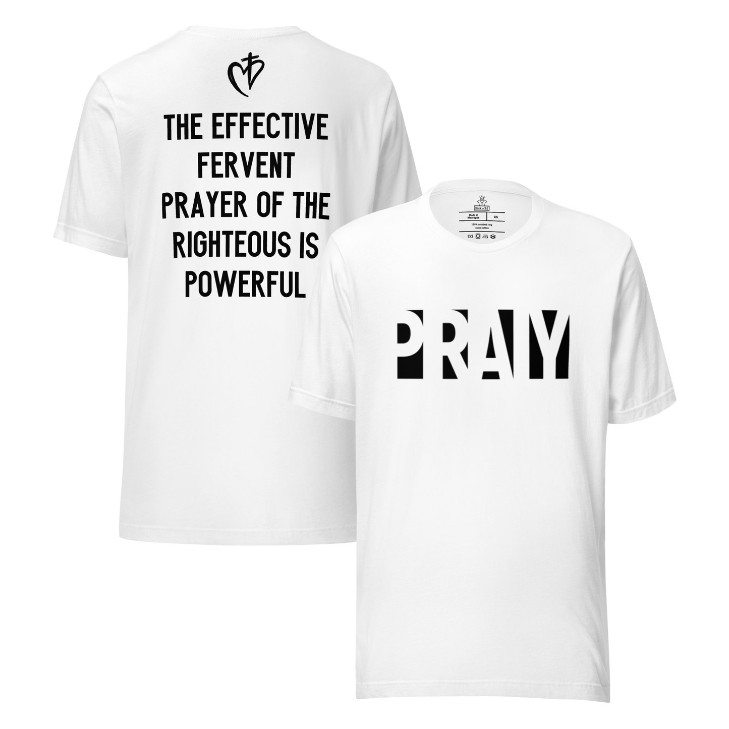 PRAY Royal Tee white monochrome