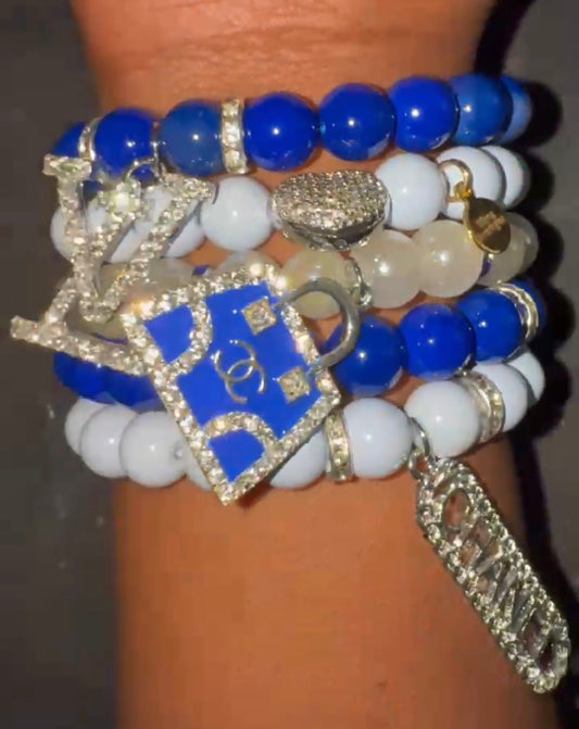 Blue Crush Luxe 5 Bracelet Stack