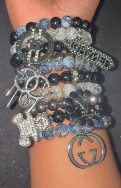 Midnight Drip Luxe 10 Bracelet Stack