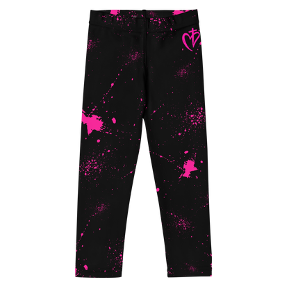 Black & Pink Splatter Leggings (toddlers & kids)