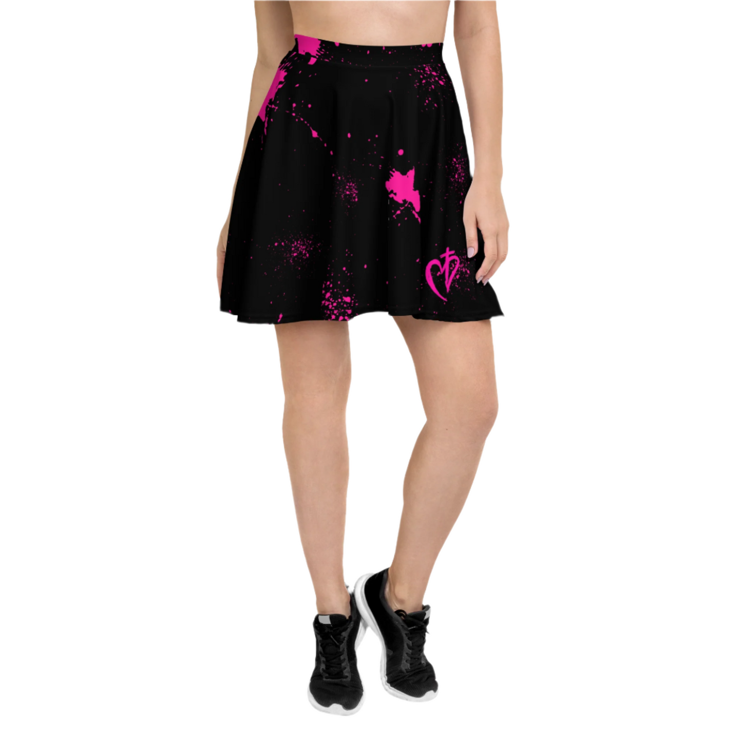 Black & Pink Splatter Skirt