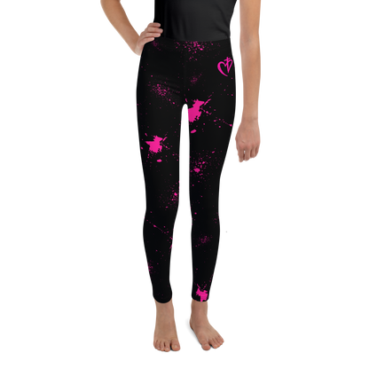 Black & Pink Splatter Leggings (youth)